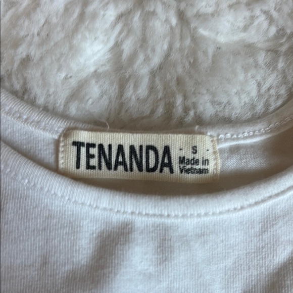 White Pink Sleeveless Crop Tank Top Graphic NWOT - Picture 2 of 4